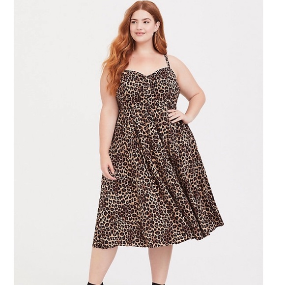 TORRID LEOPARD DRESS Sz 1 - Picture 1 of 12